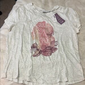 Women's Graphic Tee - White and Pink